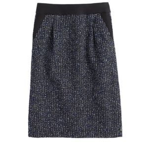 NWT J. Crew sz 10 Midnight tweed pencil skirt $128